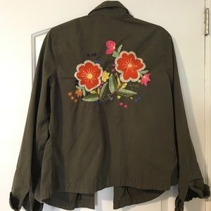 Lucky Brand Embroidered Military Jacket